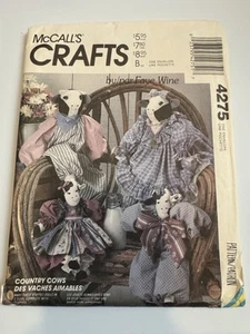 McCall's 4275 Country Cows dolls & clothing, 2 sizes pattern by Faye Wine, uncut - Picture 1 of 8
