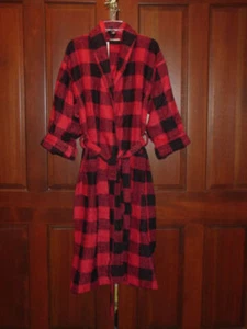 CYPRESS UNISEX RED / BLACK CHECKERED BATH / BEACH ROBE SIZE MEDIUM NEW WITH TAGS - Picture 1 of 3
