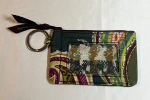 Vera Bradley Card Wallet - Keychain Wristlet - Green, Purple, Yellow - Picture 1 of 2