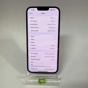 Unlocked Apple iPhone 14 Plus 128GB MIDNIGHT MQ3R3LL/A - Bild 1 von 9