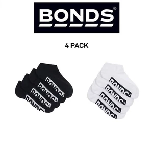 Bonds Kids Logo Cushioned Low Cut Socks Cotton Comfy Cushioning 4 Pack RXTV4W - Picture 1 of 7