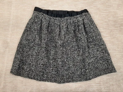 Falda de lona Lands' End para mujer 6 negros tweed mezcla de lana plisada bolsillos línea A Foto 1 de 4