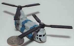 Mini Hot Wheels Military CH-47 Chinook Helicopter in Blue Striped Camo # 523 - Picture 1 of 3