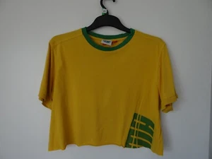 VINTAGE/ORIGINAL PUMA CROP CUT T SHIRT YELLOW/GREEN SIZE M - Picture 1 of 4