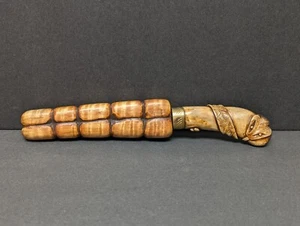 9.5" Hunter from Old Nicholson File Carved Rattlesnake Handle by Terry Methe - Picture 1 of 17