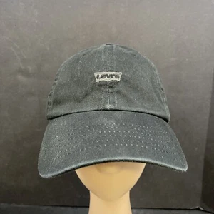 Levi's Strauss Men's Classic Embroidered Logo Adjustable Strapback Hat Cap Black - Picture 1 of 8