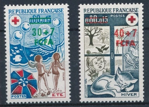 [BIN6730] Reunion 1974 Red Cross good set of stamps very fine MNH Cover