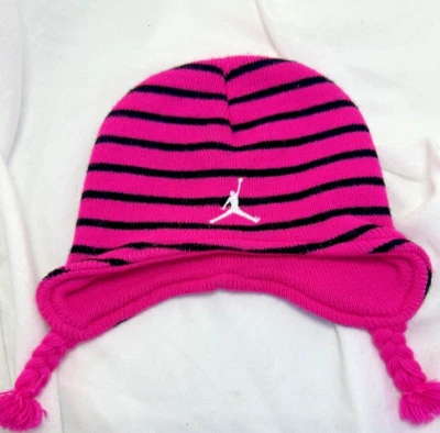 学步儿童粉色和黑色条纹迈克尔·乔丹豆豆带侧辫 — 第 1/4 张图片