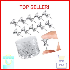 60 Pack Jumbo Push Pins 1 Inch Plastic Heads for Cork Board Map Posters Office - Picture 1 of 2