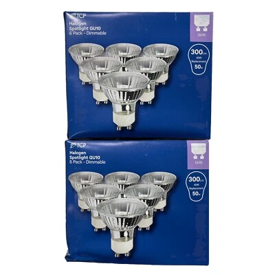 2 X 6 BULB TCP halogen spotlight GU10 dimmable bulb , pack of 6 , 300 lm 40w - Image 1 of 4