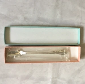 Vintage Wm Rogers versilberter Baby Löffel Oneida Harmony langer Griff neu in Box - Bild 1 von 8