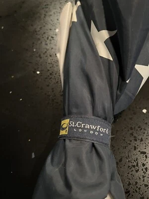 Винтажный красный, белый, красный и звездчатый зонт St Crawford London - Изображение 1 из 4