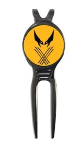 Marcador de pelota de golf Wolverine X-Men Marvel + herramienta Divot de metal negro - Imagen 1 de 3