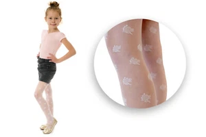 White Rose Pattern Girls Tights 20 Den - Picture 1 of 5