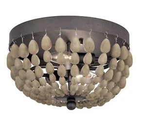 Kichler Coltyn 2-Light Flush Mount Ceiling Light Driftwood Bead Anvil Iron - NEW - Picture 1 of 6