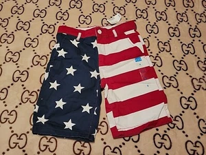 New Boys Children's Place FLAG SHORTS Size 8 Chino - Picture 1 of 5