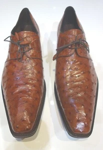 Zapatos Mezlan Marrón Coñac Genuino Avestruz Atar Oxford 15 solamente - Imagen 1 de 4