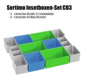 InsetBoxen CD3 (Blau/Grün/Grau) für Sortimo Systemkoffer L-BOXX 102 - Bild 1 von 4