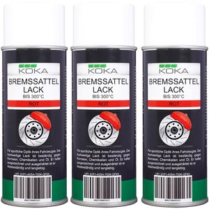 3x Pack KOKA Bremssattellack Rot Thermolack Spray hitzebeständig 300°C Bremsen - Bild 1 von 5