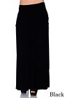 SR Women's High Waist Shirring Long Maxi Skirt w/ Pockets (Size: S-5X)