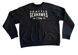 ‘47 Brand Seattle Seahawks Dusted Jet Black Crewneck Sweatshirt 2XL BNWT MSRP$90 - Picture 1 of 4