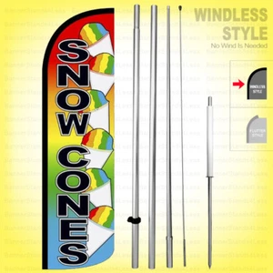 CONOS DE NIEVE - Kit de bandera Swooper sin viento 15' pluma bandera signo arco iris q04-h - Imagen 1 de 1