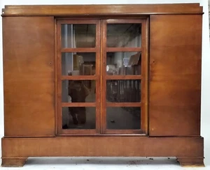 French 1920's Walnut Art Deco China Cabinet - Picture 1 of 2