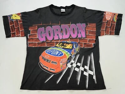 Camiseta rara vintage Jeff Gordon pronta para rumble 1994 estampa total anos 90 corrida GG - Imagem 1 de 4