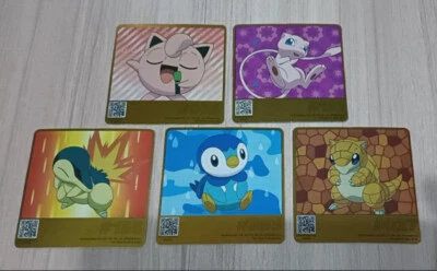 5 Oreo x Pokemon Game Exclusive Card Jigglypuff Piplup Sandshrew Cyndaquil Mew - Image 1 of 2