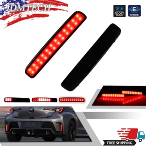 Smoke Lens Full LED Rear Bumper Reflector Lights For 2023 Toyota GR Corolla E210 - Picture 1 of 14