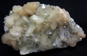 APOPHYLLITE & CALCITE CUBES W/ STILBITE BOWS ON MATRIX MINERALS SPECIMENS - Picture 1 of 3