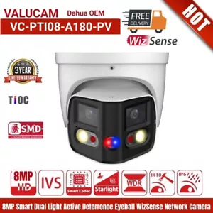 Telecamera IP Tioc doppio obiettivo 180° EPTZ 8MP 4K DAHUA OEM IPC-PDW3849-A180-AS-PV POE - Foto 1 di 24