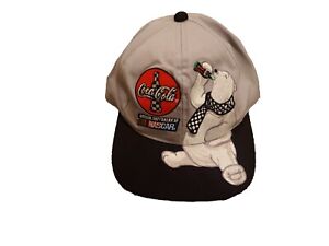 Vintage 90s Coca Cola NASCAR Dale Earnhardt Hat Cap Snapback Polar Bear Racing
