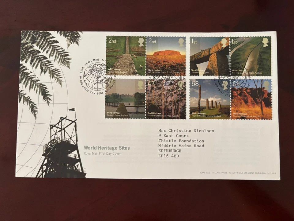 United Kingdom 2005 - World Heritage Sites stamps FDC Tallents House Edinburgh - Image 1 of 1