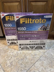 2-Pack 3M Filtrete 16"x20"x4" AC Furnace Air Filter Pleated MPR 1550 - Picture 1 of 3