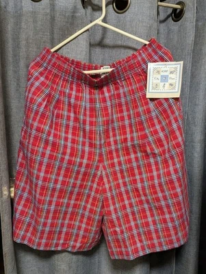 Mom Shorts Plaid Seersucker Y2K New Koret City Blues Size Large  - Image 1 of 4