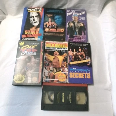 Pro Wrestling VHS Lot WWF WCW WWE Coliseum Home Video Vintage Hogan Sting Hart - Image 1 of 3
