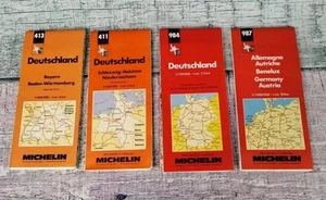 VTG Michelin German Road Maps Lot Deutschland 413 -1988 & 411, 984, & 987 -1991 - Picture 1 of 17