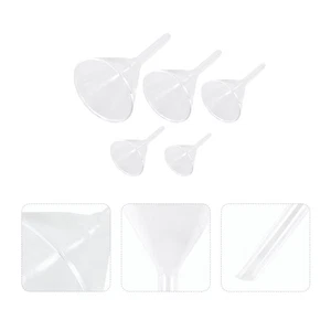  5 Pcs Mini Clear Filling Funnel Glass Bottle for Liquid Transfer - Picture 1 of 12
