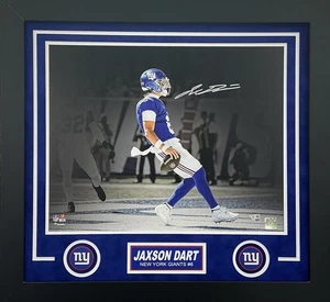 Jaxson Dart Giants Signed Autographed Giants 16x20 Photo Custom Framed Fanatics - Picture 1 of 1