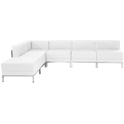 Flash Furniture Imagination 6 peças conjunto seccional de couro branco - Imagem 1 de 2