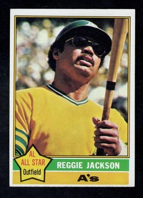 Tarjeta de béisbol 1976 Topps #500 Reggie Jackson Salón de la fama Oakland A's EX-MT+ Foto 1 de 2