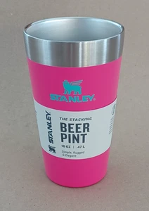 Stanley Stacking Beer Pint 16oz Passion Pink Matte Satin Stainless Cold Hot - Picture 1 of 3