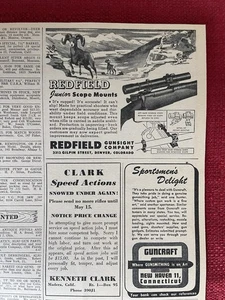 Redfield Receiver Sight Co. 1947 Print Ad Junior Scope Mounts Denver Colorado - Picture 1 of 3