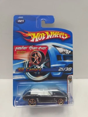 Hot Wheels Faster Than Ever #21 2006 primeras ediciones 21/38 '69 Camaro negro con FTE Foto 1 de 4
