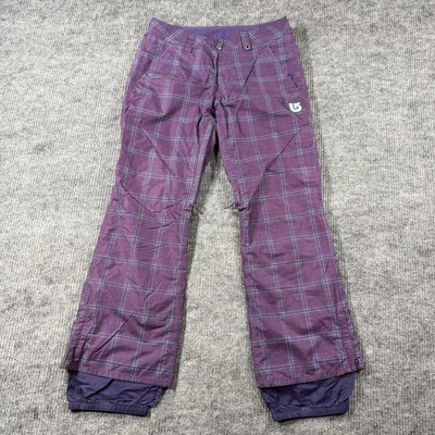 Pantalones de nieve Burton Cool Flavors Dryride para mujer púrpura brillante a cuadros talla mediana Foto 1 de 4
