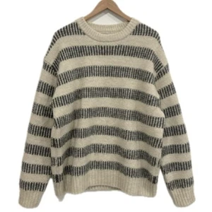 Zara Men Wool Alpaca Striped Chunky Knit Sweater Size XL Pullover Crewneck - Picture 1 of 9