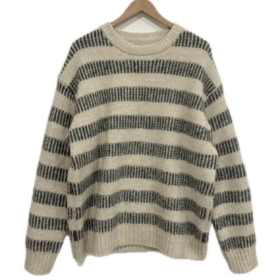 Zara Men Wool Alpaca Striped Chunky Knit Sweater Size XL Pullover Crewneck - Image 1 of 4