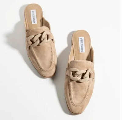 Camurça feminina Steve Madden Cally Mule areia 7,5 US$ 99 - Imagem 1 de 4