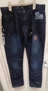 MEN'S CROSSHATCH DENIM JEANS DARK DENIM JEANS W 34" I/L 34" - Picture 1 of 10